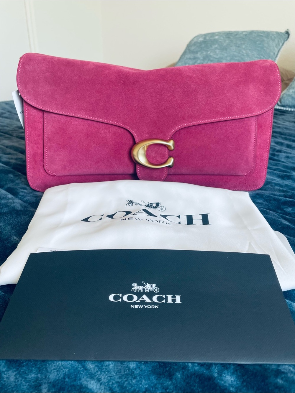 Coach BRAND NEW W/Tags Tabby Suede 36 large Dark Fuchsia shoulder bag
